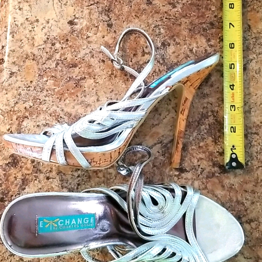 Charles David Silver Stiletto Shoes